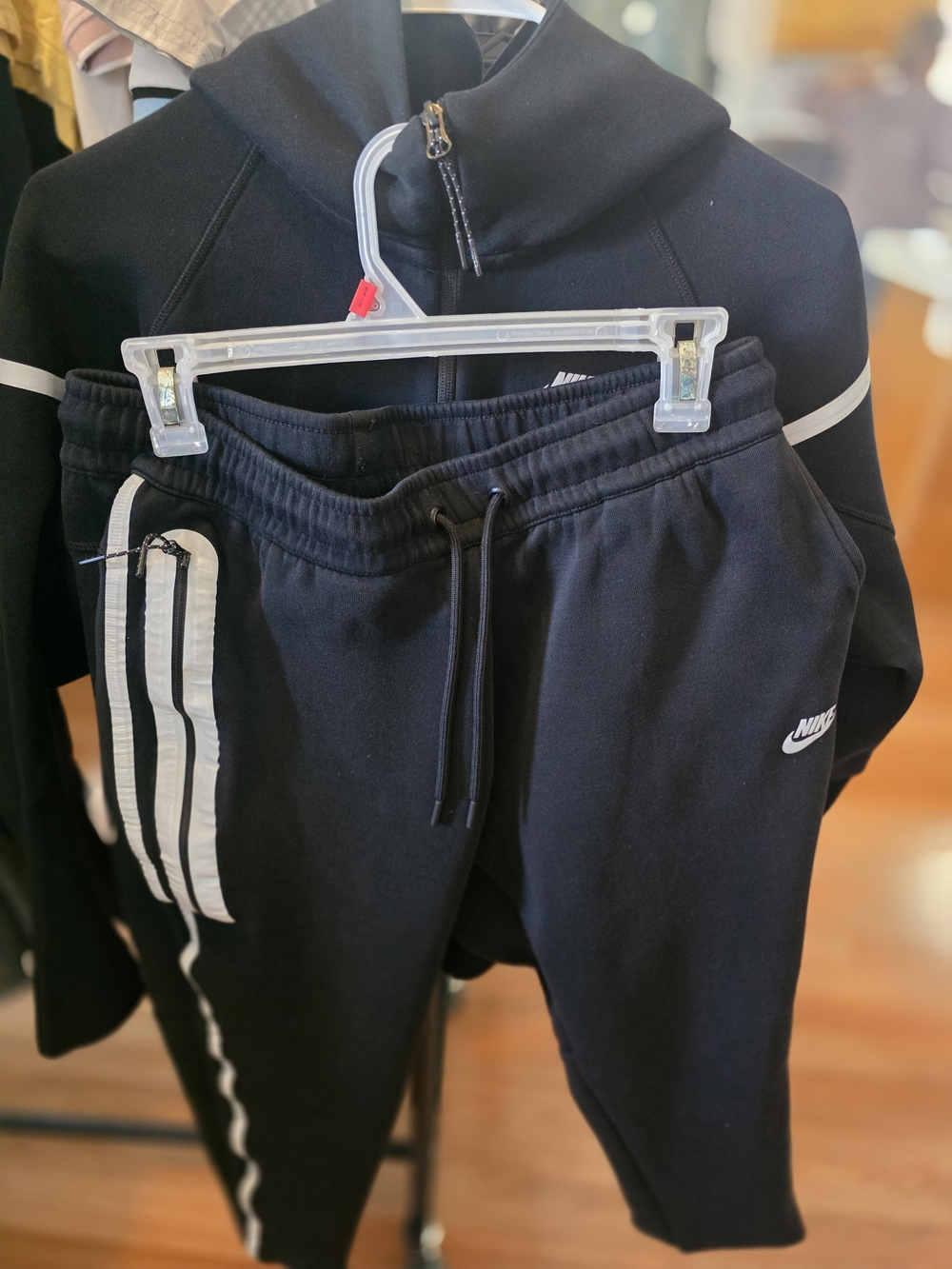 Nike Kids Black Jogger Pants with White Side Stripe